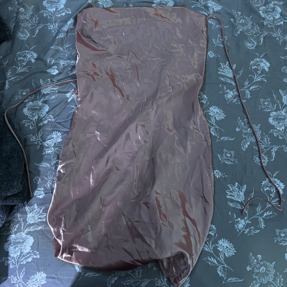 pink silk dress